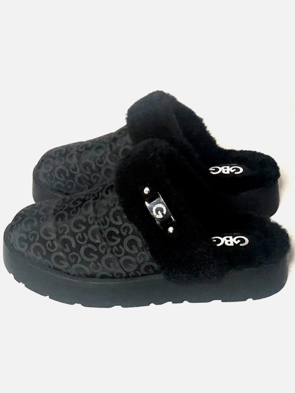 Guess GBG Los Angeles Women’s Black Faux Fur Slippers
